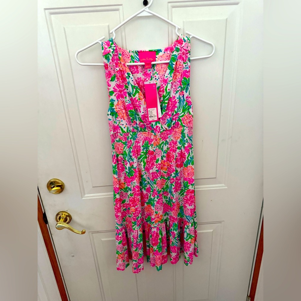 NWT LILLY PULITZER VIVETTE Women XXS Resort Thats What I Herd Floral Dress